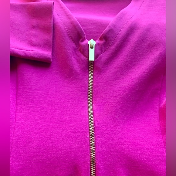 NWOT BANANA REPUBLIC DARLING DRESS. V-BACK W/GOLD ZIPPER. FUSHIA COLOR-STUNNING - Picture 5 of 10